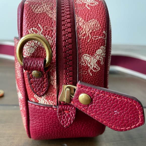 Lunar New Year Camera Bag 16 with Horse And Carriage Print and Varsity Stripe. - Picture 11 of 16